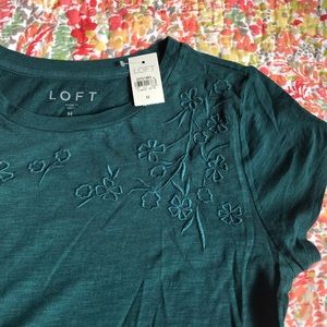 LOFT Floral Embroidered Vintage Soft Tee